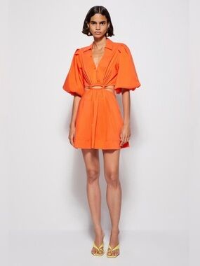 Jonathon Simkhai Vibrant Orange Cutout Mini Dress